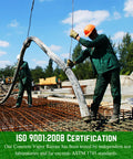 Construction workers installing a Heavy Duty 15 Mil Concrete Vapor Barrier Plastic Sheeting, 7 Ft By 70 Ft Roll, Blue Polyolefin Tarp.