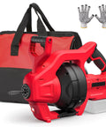 Heavy Duty Cordless Electric Drain Auger Zero Cord Drama Slick Clog Buster Plumbing Pipe Cleaner Bare Tool with carrying bag and gloves.