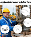 100 Pack Clear Safety Glasses For Men And Women, Ansi Z87.1 Certified Polycarbonate Eye Protection on worker outdoors.