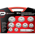 10 Pc Master Bearing Race And Seal Driver Kit With 9 Precision Wheel Inserts From 1.565 To 3.180 Inches in red case