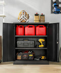 Locking Metal Storage Cabinet With Two Adjustable Shelves 36 Inch High built to last tough as nails heavy duty steel security cabinet for home office garage utility room basement keep tools documents and equipment