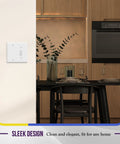 Combination Toggle Switch And Blank Wall Plate 2-Gang Light Switch Cover 4.5 By 4.57 Inches White Polycarbonate in living room