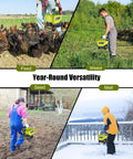 All Season Handheld Seed And Fertilizer Spreader For Lawns, 18V Battery Compatible, used for feed, weed, seed, and melt applications