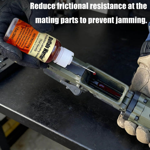Applying All Weather Gun Grease And Lubricant Pro Grade High Viscosity Synthetic Formula That Stays Slick From Minus 70 To 400 Degrees Includes Precision Needle Applicator One Fluid Ounce to firearm