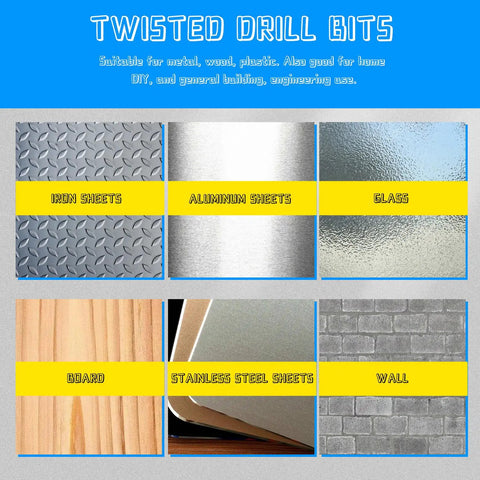 Super Tough 19 Piece High Speed Steel Drill Bits Kit For Metal Wood And Plastic, Heavy Duty Twisted Bits Perfect For DIY Pros And Impact Power Tools. Twisted drill bits for iron sheets, aluminum, glass, board, steel, and wall