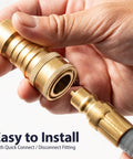 Natural Gas Hose 25 Foot Three Eighths Inch ID With Stainless Steel Inner Wire And PVC Rubber Outer Layer Tool Free Quick Connect