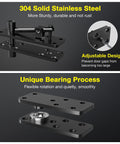 Beefy Heavy Duty Hidden Door Hinge Kit With 620 Lbs Load Capacity Stainless Steel Pivot Hinge 360 Degree Rotation details