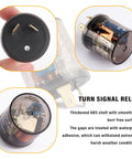 2 Pack 12V Heavy Duty Turn Signal Relay Two Prong Round Automotive Flasher For Fixing Halogen Bulb Flicker with close-up view