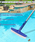 All In One Pro Grade Pool Cleaning Kit With 10 Inch Nylon Brush And 50 Inch Telescopic Aluminum Pole for pools