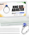 Invisible Ring Size Adjuster Kit 16 Soft Silicone Guards in Four Sizes Adjustable Spiral Tighteners for Loose Rings