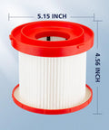 2 Pack Wet Dry Vacuum Filter Replacement 49-90-1900 For Cordless Vac M18 0780-20 0880-20 Compatible, shown with dimensions