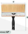 9 Inch Deck Stain Brush For Wood Wide 9 Inch Bristle Brush For Fast Even Stains And Sealants Smooth Finish Workhorse For Decks Fences And Exterior Wood, shown with dimensions.
