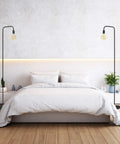 Industrial Metal Floor Lamp For Living Room And Beyond, Built To Last With A Heavy Duty Stand And Durable Metal Build in bedroom setting