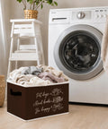 Hella Spacious Foldable Storage Bins With Heavy Duty Handles For Multipurpose Collapsible Home Organization Closets And Kids Or Pet Gear Organizers That Keep Things Fresh filled with laundry next to a washing machine.