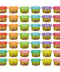 Forty Two Pack Bulk Mini Modeling Compound Cans For Creative Kids And Rad Little Legends Hella Cool Classroom Prizes Party Favors Back To School Sick Stash Non Toxic Craft Supply Age 2 Plus Vibrant Colors arranged in rows.