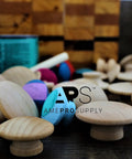 Straight Up Real Deal Smooth As Butter Wooden Cabinet Knobs For Dresser Drawers And Bifold Doors Full Round Unfinished wood knobs, various shapes.