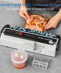 Nozzle Vacuum Sealer For Mylar And Smooth Bags 220W Food Saver With Adjustable Vacuum And Seal Time Auto Or Manual Modes