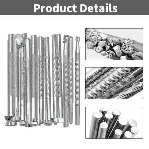 Pro Grade 20 Piece Leather Stamping Tool Set With Unique Shapes And Patterns For Carving And Crafting Leather Work Stainless Steel Durable