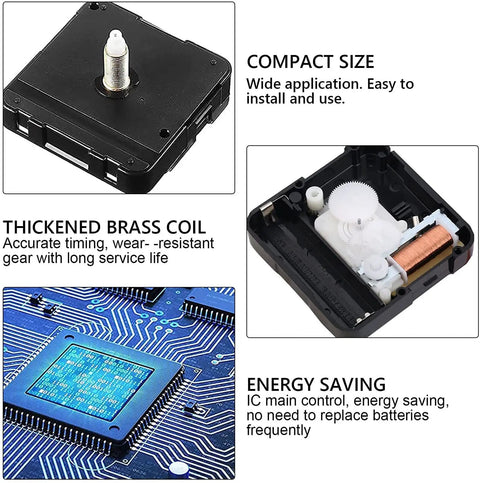 Six Piece Quartz Clock Mechanism Kit For DIY Clock Repair Battery Powered Wall Movements Includes Six Hands And Two Shaft Sizes For 3 To 6 MM And 9 To 13 MM Clock Panels Perfect Replacement Parts