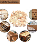 90 Piece Wooden Dowel Pins Set With Tapered Beveled Ends for Easy Insertion in furniture, doors, cabinets, and DIY crafts