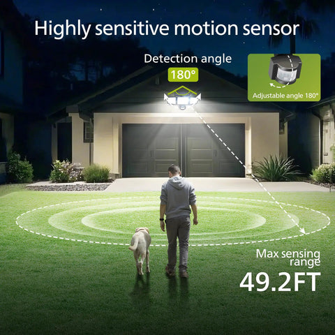 Top Tier Solar Security Flood Light With 302 Leds Sends Heavy Duty Glow To Kick Out Dark Shadows As Smart Pir Motion Sensor And Three Adjustable Heads Offer Rock Solid Setup For Your Driveway Or Backyard In 2 Pack