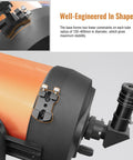 Universal Plug-and-Play Quick Release Finder Shoe Base for Telescope Finder Scope on orange telescope tube, secure mount visible.