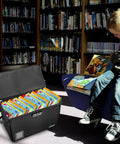 2 Pack Comic Book Storage Box With Lock And Label Window Fireproof And Water Resistant Moistureproof Short Box in library setting
