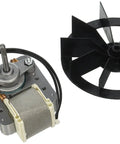 70 CFM Bath Exhaust Fan Motor And Blade Kit Stainless Steel For AS70 And ASLC70 No Fuss Replacement, motor and blade side by side