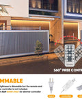 82Ft Dimmable LED Rope Lights With Double Row Lit Warm White 3000K Cold Weather Ready Outdoor IP65 Waterproof 110V 120V AC