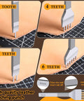 Leather Working Tools Kit With Cutting Knife Pro Grade Edge Burnisher 1 2 4 6 Stitching Punches Leather Compass Geometry Tool And Steel Ruler For Diy Leather Craft Projects showing various stitching punches.