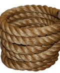 Heavy Duty Manila Rope 1-1/2 Inch By 50 Feet Pure Number 1 Abaca Fiber Brown coiled for camping and outdoor use