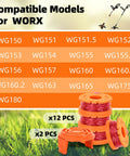 Worx Compatible Trimmer Spool Line Kit, 14 Pack 0.065 Inch Edger Spools Replacement For Weed Eater String Trimmers, Fits WG Series Models