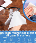 Gentle Microfiber Cleaning Cloths For Glasses And Electronics Pack Of 50 Pcs shown wiping glasses and tablet screen.