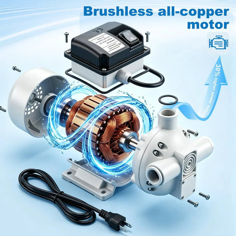 Heavy Duty Def Transfer Pump 110V Electric Fluid Pump 400W with brushless all-copper motor and electric cord.