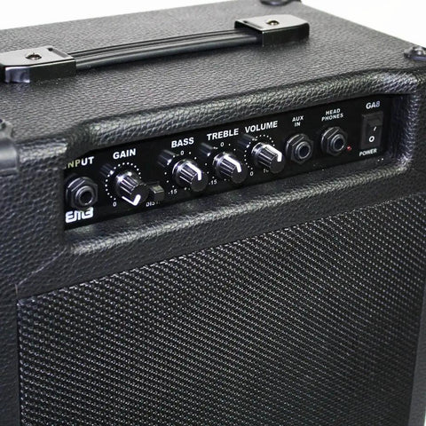 Portable Gig Ready Mini Guitar Amplifier Speaker With Built In 300W Power One Quarter Inch Input Headphone Output and Knobs