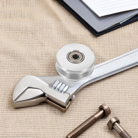 Beefy Aluminum U Groove Pulley Wheel With Double Bearing Silent Roller For Home Gym And Cable Pulley System High Efficiency Smooth Quiet Operation Fitness Equipment Accessory For Strength Training, silver pulley on wrench