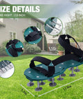 Adjustable Spiked Lawn Aerator Shoes With Deep Soil Spikes And Breathable Straps, Fits 5 To 12 For A Secure Walk on green lawn