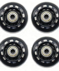 Set of 4 black 2.5 Inch Inline Skate Wheels 64mm with ABEC7 bearings, 82A hardness, for skates, office chairs, luggage, smooth glide.