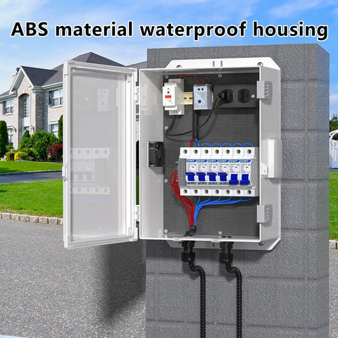 Heavy Duty ABS Electrical Enclosure Box 18.3 X 12.7 X 6.5 Inch showing internal wiring and weatherproof features.