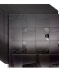 Peel And Stick Metal Backsplash Kit For Kitchen Self Adhesive Aluminum Mosaic 3D Wall Panels In Brushed Black 10 Sheets Each 11.81 X 11.81 Inches DIY Easy Install Dope Modern Accent For Walls