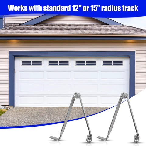 One Pair Low Headroom Garage Door Top Brackets And Hinges For Standard Lift Doors Fits 12 Inch Or 15 Inch Radius Tracks shown