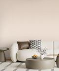 Living room with Peel And Stick Wallpaper For Cabinets And Removable Wall Covering, Grasscloth Texture Look, Self Adhesive Vinyl in beige installed.