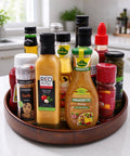 12 Inch Bamboo Lazy Susan Turntable For Kitchen Pantries Delivers Slick 360 Spin To Keep Condiments Grabbed Instantly in a kitchen setting.