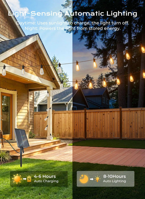 52Ft Solar String Lights For Outdoor Patio Waterproof With Remote And Timer, USB Or Solar Powered Dimmable Backyard Party Lights