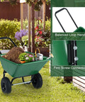 Two Wheel Wheelbarrow Garden Cart With 330 Lbs Capacity And 21 Gallon Volume showing balanced handle and screw detail