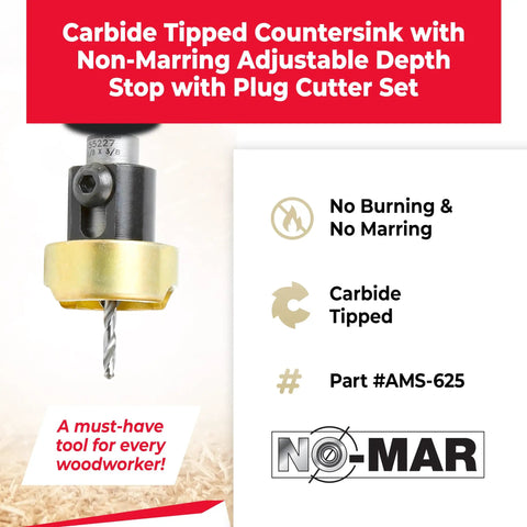 Straight Up Pro Carbide Countersink Drill Bit With Killer Plug Cutter Set showing carbide tipped design for wood and metal projects.