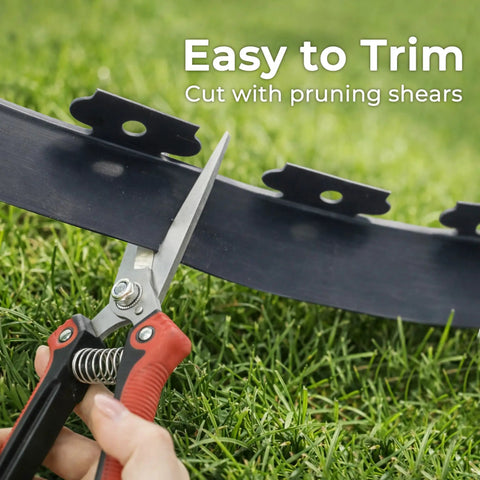 Cutting 1.5 Inch Tall Landscape Edging Kit With 33 Ft Per Piece, 3 Pack Includes 120 Spikes, No Dig Lawn Border