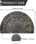 Heavy Duty Rubber Back Entrance Mat 24x36 Inches For High Traffic Areas Doormat Front Door Rug Outdoor Grippy Non Slip Low Profile Grey Built Tough For Garage Patio half-circle design
