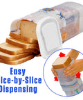 Bread Box Storage Keeps Fresh Loaf In Original Bag One And A Half Pound Sandwich Size with white lid and easy dispensing feature.