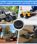 Collage of RC cars with 4Pcs Soft Rubber RC On Road Car Tires For 1 By 10 Scale Touring Cars With Foam Inserts Direct Replacement